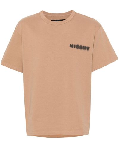 MISBHV Logo-print Cotton T-shirt - Natural