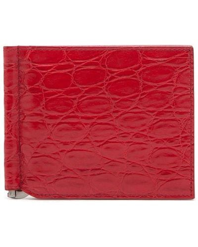 Dolce & Gabbana Logo-tag Embossed Leather Bifold Wallet - Red
