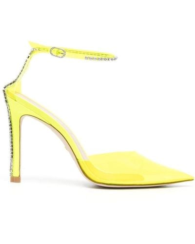 Stuart Weitzman Zapatos con tacón stiletto con apliques de cristal - Amarillo
