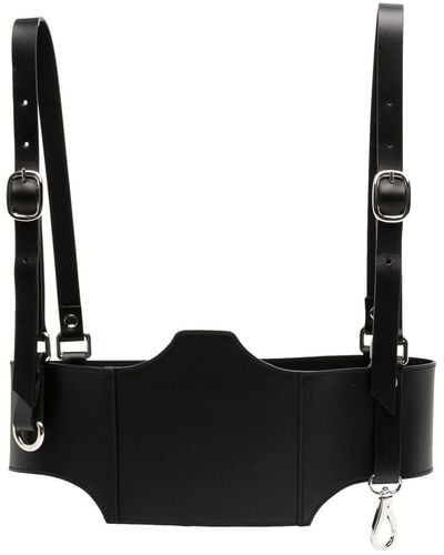 Isabel Sanchis Leather Harness Belt - Black