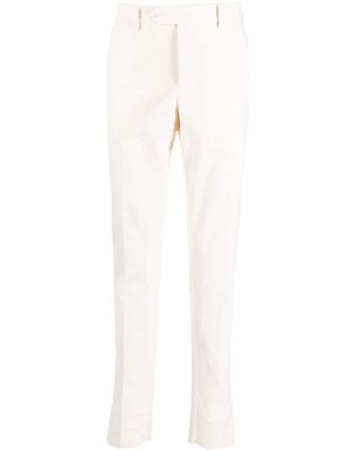 Luigi Bianchi Slim-cut Cotton Trousers - White