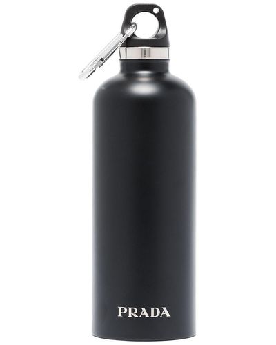 Prada Wasserflasche aus Edelstahl - Schwarz