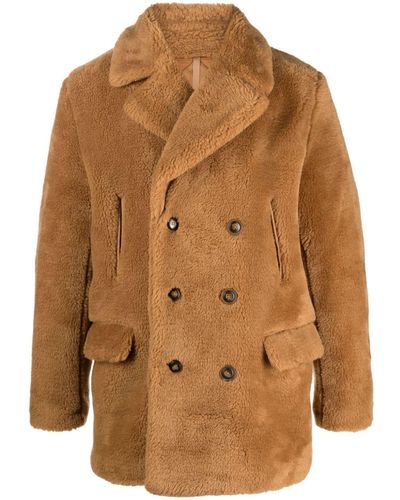 UGG Ashbury Fluff Double-breasted Peacoat - Brown