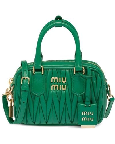 Miu Miu Matelassé Crossbody Bag - Green