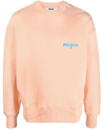 MSGM Palm Tree Logo-print Sweatshirt - Pink