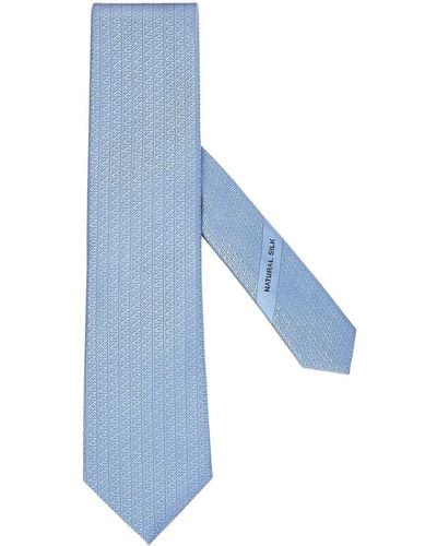 Zegna Cravate à logo Z brodé - Bleu
