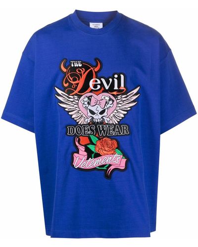 Vetements Devil Wears Tシャツ - ブルー