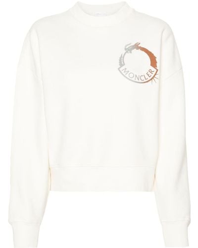 Moncler Dragon Logo-print Sweatshirt - White