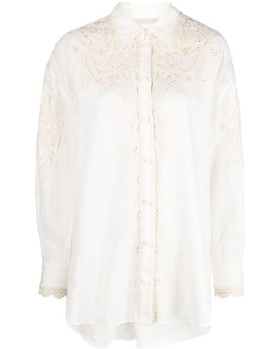 Zimmermann Tiggy Linen Shirt - White