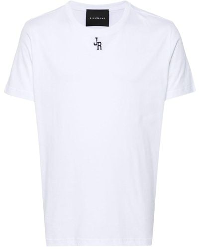 John Richmond Embroidered-logo Cotton T-shirt - White