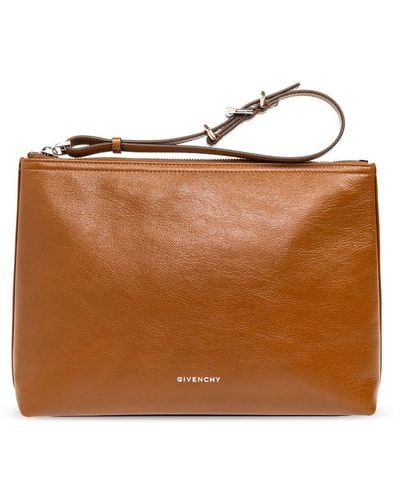Givenchy Voyou Leather Clutch Bag - Brown