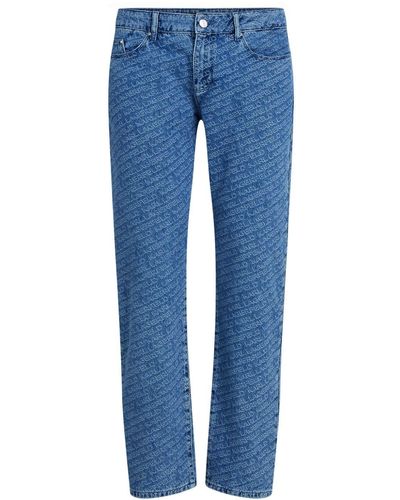 Karl Lagerfeld Logo-print Low-rise Jeans - Blue