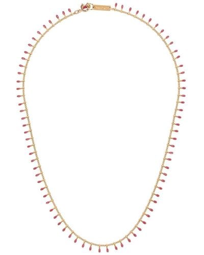 Isabel Marant Perlenkette mit Logo-Schild - Grün
