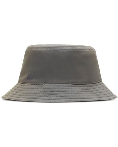 Burberry Sombrero de pescador reversible a cuadros - Gris
