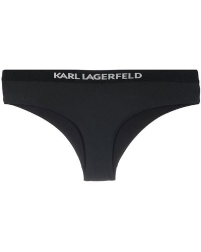 Karl Lagerfeld Slip bikini con stampa - Nero