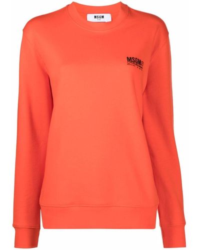MSGM Sweater Met Logoprint - Oranje