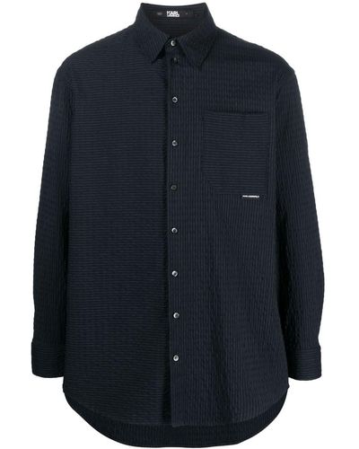 Karl Lagerfeld Camicia gessata - Blu