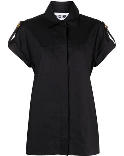 Moschino Camisa con detalle T-bar - Negro