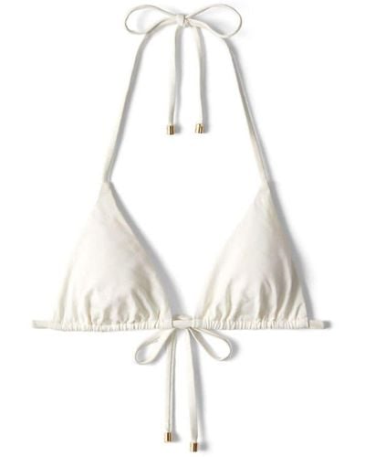 Jimmy Choo Ariah Logo-print Bikini Top - White