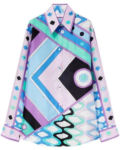 Emilio Pucci Zijden Blouse - Blauw