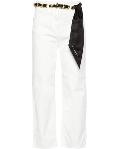 Elisabetta Franchi Jeans With Belt - White