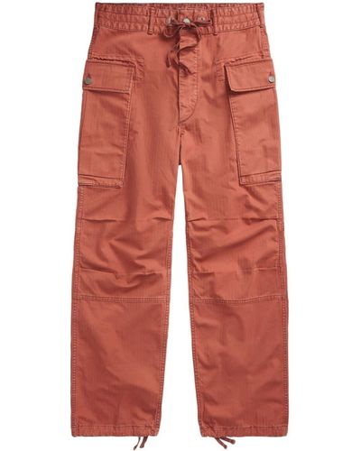 RRL Straight-leg Cotton Cargo Trousers - Red
