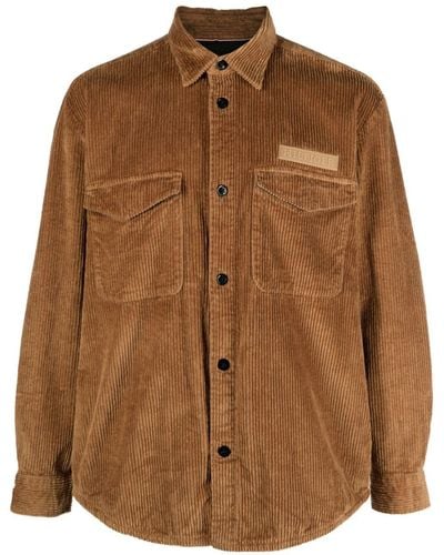 Tommy Hilfiger Logo-appliqué Corduroy Shirt Jacket - Brown