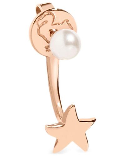 Dodo 9kt Rose Gold Stellina Drop Earring - White