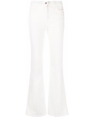 Patrizia Pepe Logo Patch Flared Jeans - White