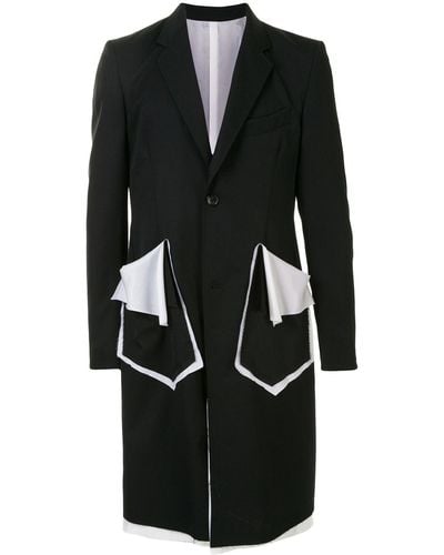 Sulvam Manteau texturé à bords contrastants - Noir