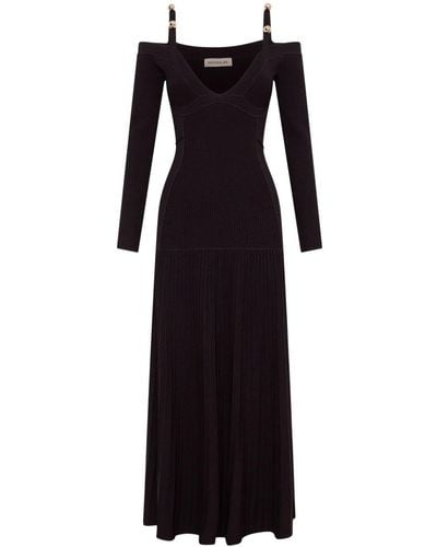 Nicholas Addison Geribbelde Midi-jurk - Zwart