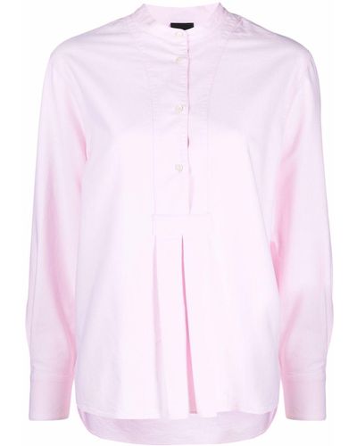 Aspesi Mandarin-collar Cotton Blouse - Pink