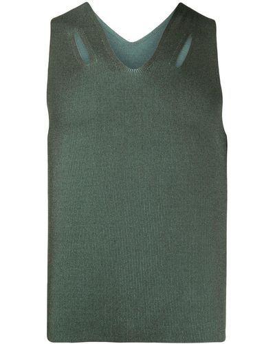 Dion Lee Ribbed Knit Cut-out Vest - Green