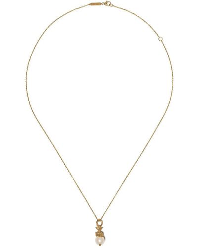 Stephen Webster 18kt Yellow Gold Pisces Astro Ball Pearl Necklace - Metallic
