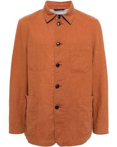 N.Peal Cashmere Minori Linen Shirt Jacket - Brown