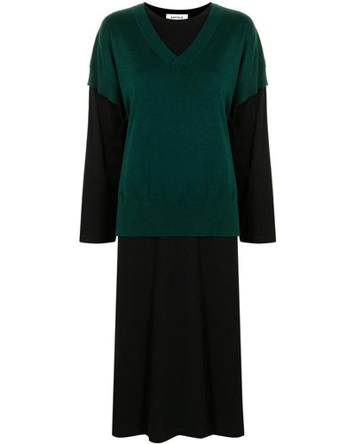 Enfold Long-sleeved Wool Dress - Black