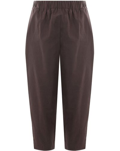 Dusan Elasticated-waistband Tapered Pants - Brown