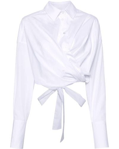 Viktor & Rolf Camisa corta con diseño cruzado - Blanco