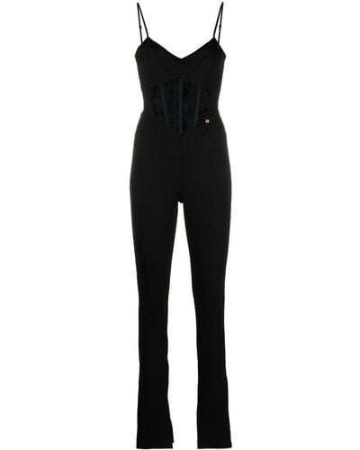 Nissa Boned-bodice Slim-cut Jumpsuit - Black