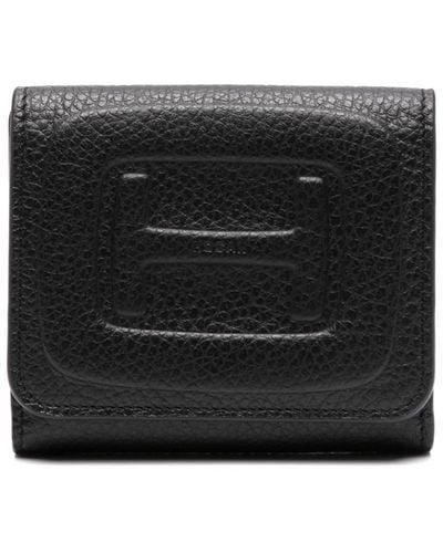 Hogan Logo-embossed Leather Tri-fold Wallet - Black