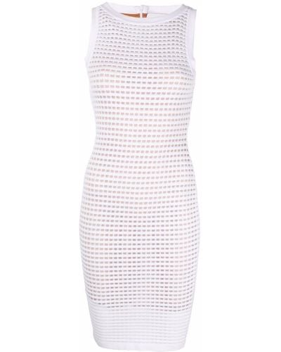 Genny Sleeveless Open-knit Mini Dress - White