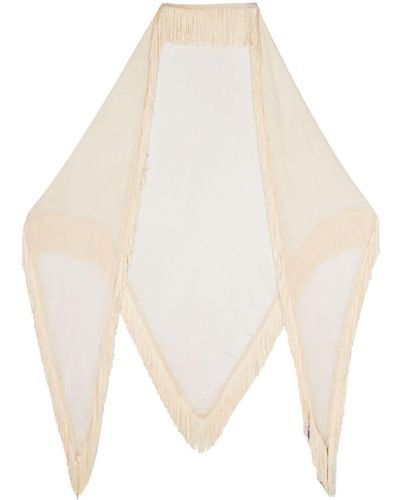 Faliero Sarti Fringed triangle scarf - Weiß