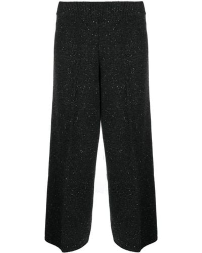 JOSEPH Pressed-crease Merino Cropped Trousers - Black