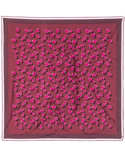 Gucci Seidenschal mit geometrischem Print - Rot