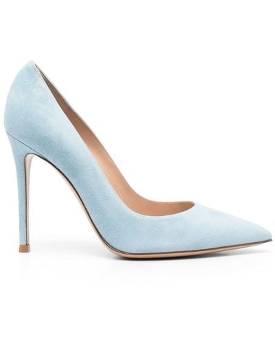 Gianvito Rossi Pointed Suede Pumps - Blue