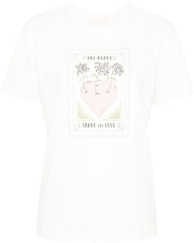 Twin Set Illustration-print Cotton T-shirt - White