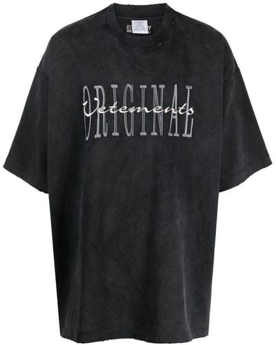 Vetements Original ロゴ Tシャツ - ブラック
