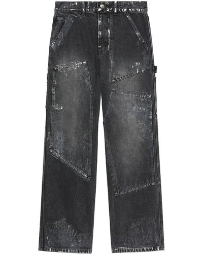 ANDERSSON BELL Distressed Patchwork Wide-leg Jeans - Gray