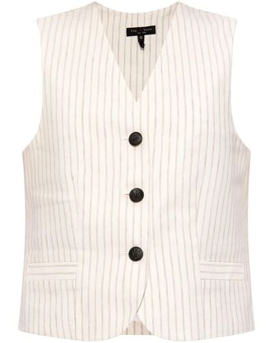 Rag & Bone Erin striped cotton waistcoat - Natur