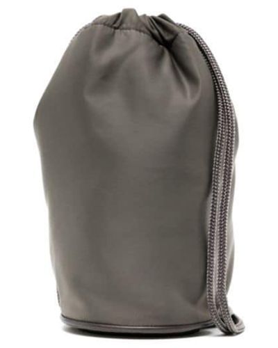 Sacai Bolso Kinchaku con logo bordado - Gris